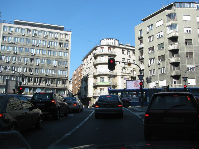 Belgrade. A fearsome one way system, heavy traffic and signs in Cyrillic only. For a moment we considered jacking it in a driving to Budapest. But Google Maps saved the day.