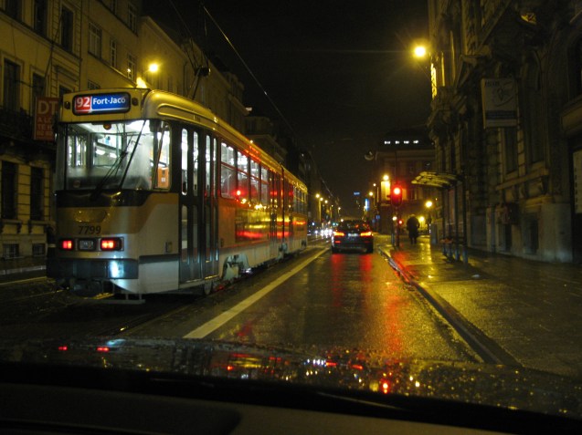 Driving in Brussels.