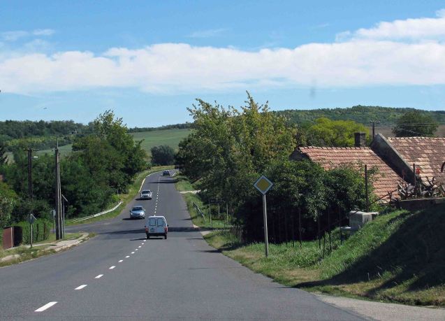 HUNGARY - on Route 82, the main road from Györ to Lake Balaton, the Hungarian Riviera, September 2011.