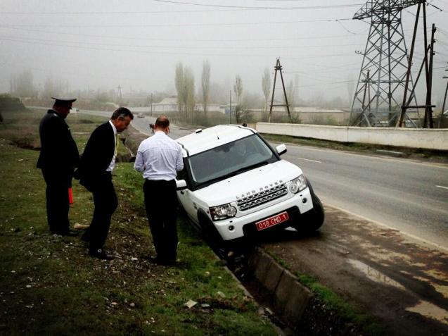 "Another driver's manoeuvre... Evasive action... We're in the ditch : ( "