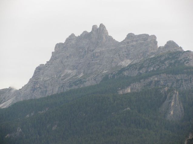 Tofane dominates the view west of Cortina. This is the third highest group in the Dolomites topping out at 10,650ft.