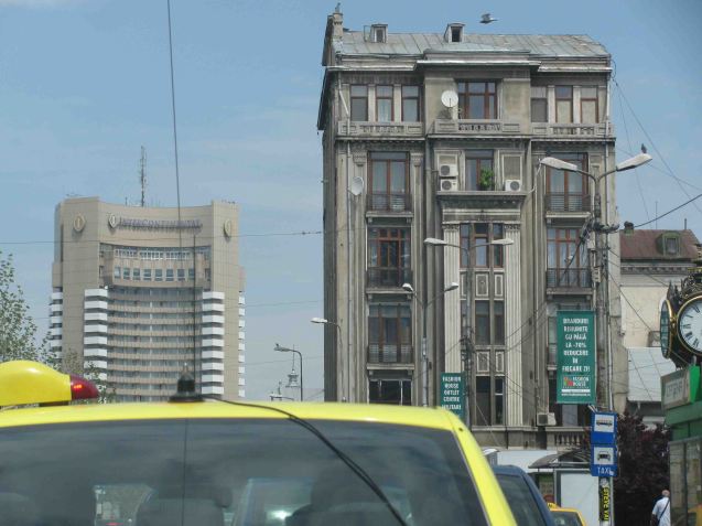 Built early on in Ceausescu’s ‘reign’ - started in 1967, finished 1970 - the 25 story, 250ft high ‘Intercontinental Bucharest’ (left) came at a time when Ceausescu was still considered to be a progressive leader. In 1968 he denounced the Warsaw Pact invasion of Czechoslovakia and always pursued a foreign policy independent of the USSR. The older building on the right was lucky to escape. Ceausescu demolished 20% of the old town to realise his Civic Centrul project. 