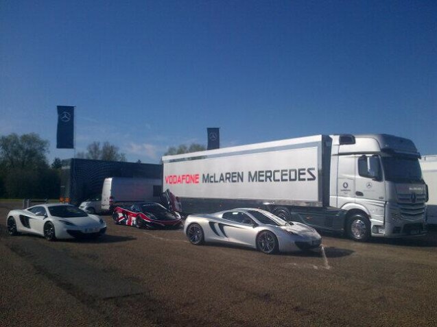 It's the annual SMMT Test Day at the Millbrook Testing Ground in Bedfordshire today, when real motoring journalists get to drive the full range of cars available to buy in the UK - yes, even McLarens as seen here. But it‘s the truck that catches our eye: the New Actros from Mercedes-Benz which develops 625bhp and 2,200lb/ft of torque from its 15.6 litre six cylinder engine.