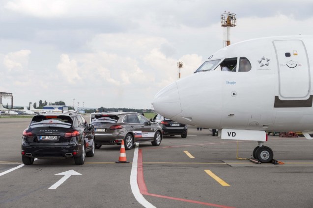 Day One, Chisinau – naturally, competitors were met directly off the plane, by a fleet of Porsche Cayenne Diesel S.