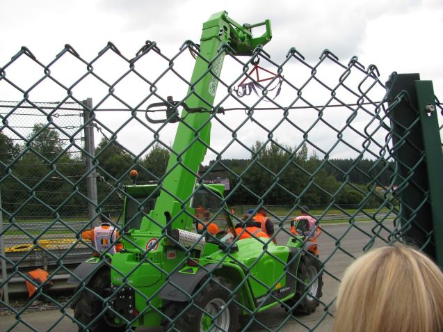 You'll have to take our word for it. Pouhon is a great place to watch the cars, absolutely flat out, no braking, majestic on the exit as they power towards Fagnes. Maybe not such a great place to watch the race though that mini 'giant TV' was visible from around the recovery vehicle and