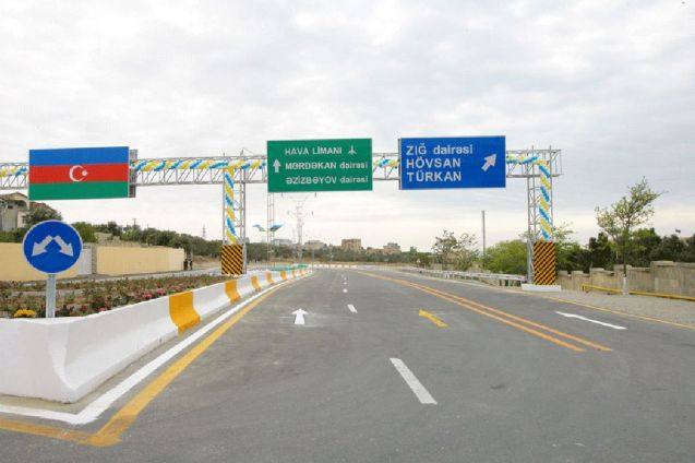 Another picture filched from www.azeryol.az the Azerbaijan state road building company. There's no information but from the signs - Turkan and Hovsan are both towns on the Absheron Peninsula projecting out into the Caspian Sea, this looks like a road heading out of Baku, the capital. Dairəsi BTW means roundabout. Did you know that, at 28m below sea level, Baku is the world's lowest lying city?