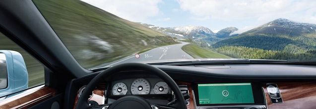 Commanding view: head up display in the Rolls Royce Ghost.