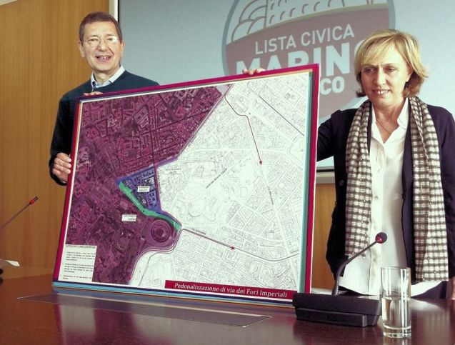 Rome mayor Ignazio Marino presents his plan to pedestrianize the centre of Rome. Pic via @IgnazioMarino