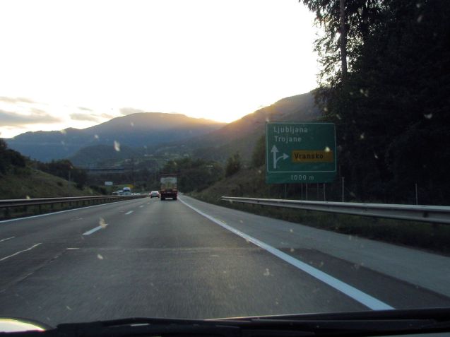 It’s dark by the time we reach Ljubljana. There are no street lights either which we think is agreeably primitive (but they’ve since turned them off where we live too). The castle looming over the city centre is just about visible through the gloom. We cruise past the skyscraper, commie concrete and glass Hotel Lev with a huge starburst casino sign on the side but regretfully pass on. There’s a Great Western on the main street too which is easier to drive past. Soon enough we’re on the outskirts again, running low on fuel and wondering where to spend the night. Trieste we note is only 100km away. The young woman in the petrol station – who speaks English of course – calls out just as we’re leaving to say thank you, have a safe journey. Such a sweet and uncomplicated thing to do.