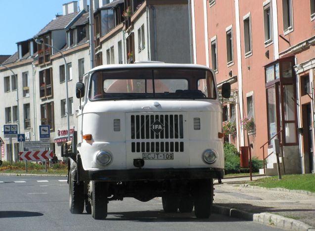 This is more like it, a true relic of Hungary’s communist past. IFA was Industrieverband Fahrzeugbau an umbrella brand for all vehicles made in the former East Germany. As well as Wartburgs, Trabants and EMWs, IFA made scooters and trucks.  like this W 50. Simple, robust and cheap – five tonnes powered by a 180bhp engine – they made nearly 600,000 between 1965 and 1990, 80% of which were exported.