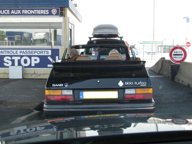 French passport control at Dunkirk port.