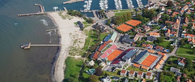 Skansen Hotel from the air. Grain bar centre right