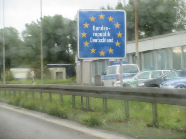 The German border near Aachen, from the A4 to Cologne, the closest autobahn to Britain. 