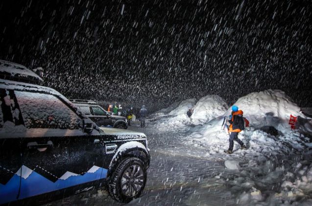 Land Rover sponsored the Next Generation Explorer competition last weekend in the French Alps to mark 25 years of the Discovery. Alex Woodford, 22, from Leicestershire won out after 24 hours of tests in the mountains around Megeve which included slalom driving on the slopes, a 180kg sled pull and a kayak race across Lake Geneva. She will now be mentored by adventurer Bear Grylls.