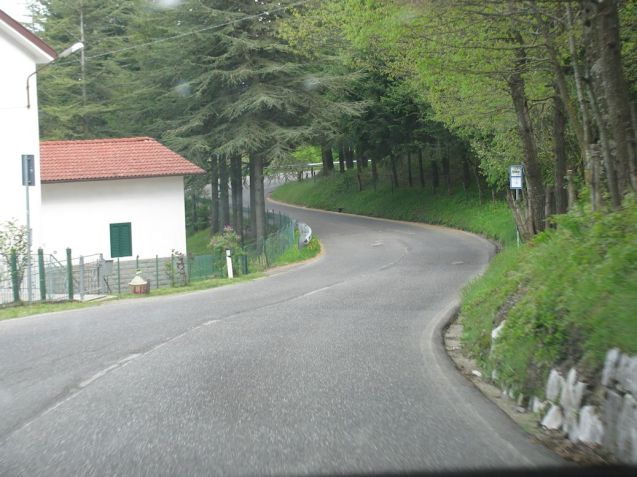 Not traditional passes in the sense of being vertiginous natural passages between mountains – the Tuscan Apennines top out at less than 1,000m (3,300ft) – but the views over lush green steeply rolling countryside are idyllic if you can bear to stop and look. What was once the main road between Bologna and Florence – SS65 still closely shadows the A1 Autostrade del Sole a few miles to the east - is now a playground, mainly for bikers. Over sixty miles of corners linked by short straights with a top speed of around sixty miles per hour. Raticosa and Futa, one after the other, are frantic but fantastic. The challenge is not to lose it but the consequences if you do are likely to be minimal. SS65 is the greatest way to break up a drive from Milan to Rome (and free). Even better, when we were there one late spring sunny weekday afternoon, it was empty.
