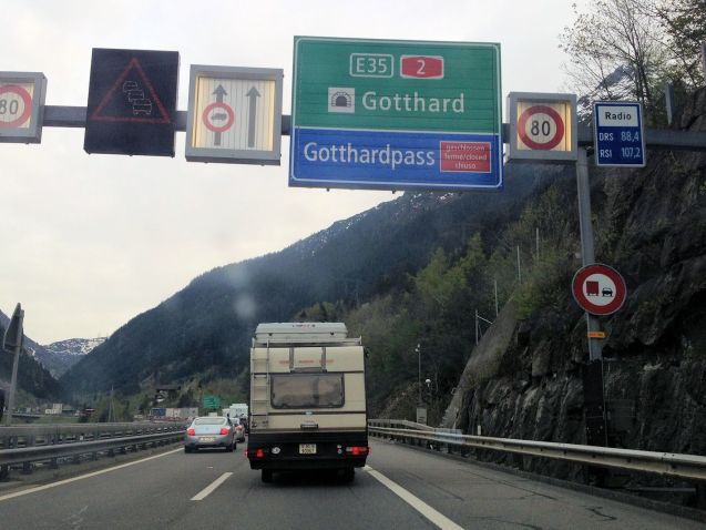 Long queues to the A2 Gotthard Tunnel in Switzerland are inevitable.