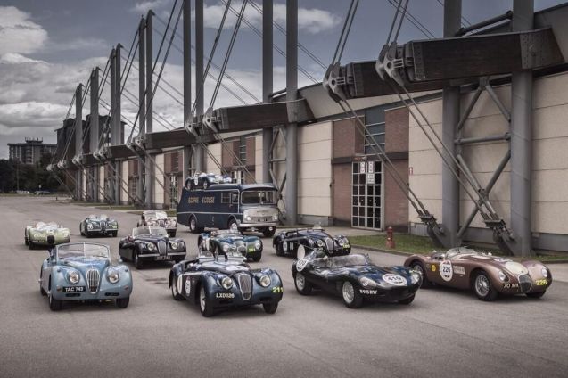 Meanwhile Jaguar’s entry will be piloted by a team of racing and showbiz celebs including Martin Brundle and Bruno Senna in a 60 year old ‘Long Nose’ D-type, Jay Leno and Jaguar designer Ian Callum in an Ecurie Ecosse XK 120 roadster, model Jodie Kidd and actor Jeremy Irons both in XK 120 coupes and AC/DC singer Brian Johnson and racer Andy Wallace in C-type racers. See #JaguarMille
