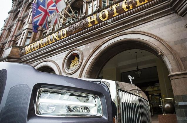Rolls Royce at the Midland Hotel, Manchester. 