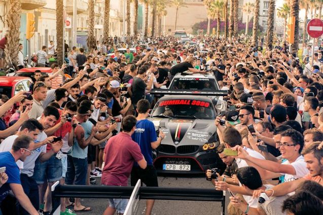Since the first rally in 1999 Gumball3000 has grown into an enormous enterprise - valued at $200m says Forbes - on the back of films, merchandise and live entertainment. Nowhere was the success of the event more apparent than when the rally hit Spain last night. Thousands of fans gathered at the W Hotel at the Plaça de la Rosa dels Vents on the Barcelona waterfront. The teams drive 290 miles down the coast to the Port of Denia today for the boat to their final destination, lbiza. Photo Oskar Bakke via @Betsafe