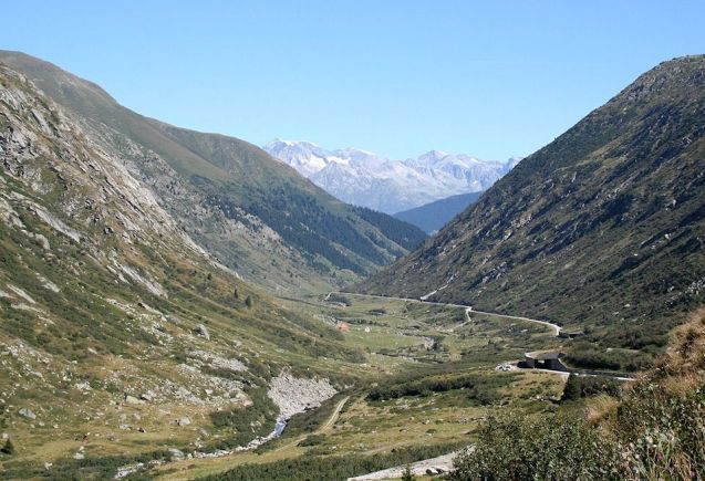 The Medel Valley on the northern section of the Lukmanier Pass.