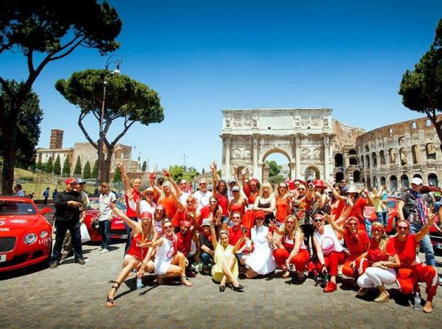 As a survey says British women are too scared to drive abroad, the high powered in every sense 2014 Cash&Rocket Tour departs Venice for London. Photo @VeuveCliquotIT from last year's event. 