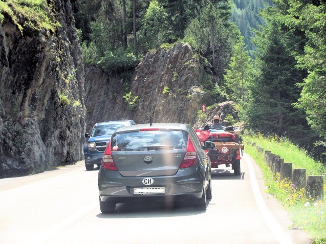 Tractor Touring is now a thing. We didn’t think too much about it after spending a few minutes behind this chap and his trailer on Susten Pass in Switzerland earlier this month. But today’s Daily Mail carries two big stories on epic tractor trips. One man has just driven 1,000 miles in 22 days from near Stuttgart to Port Madog in wales in his vintage Porsche. Meanwhile, Peter Matheson is taking a Massey Ferguson on an 8,000 mile trip around Scandinavia, at a maximum 15mph, with caravan in tow, accompanied by his labrador Amber. The latter is in support of the Tom Bowdidge Foundation, named after a young man who died of cancer last year. Mr Matheson is on the lookout for volunteers to drive a Ford Transit support vehicle, for a few days at a time. Email: peter.matheson63@gmail.com