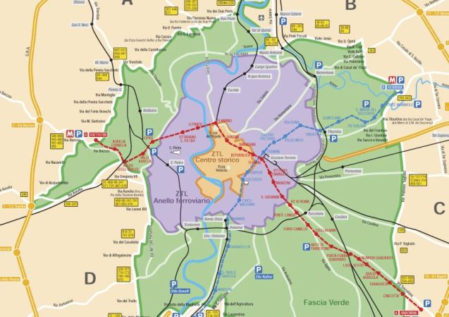ROME. The entire area inside the anello ferroviario, railway beltline, significantly bigger than the existing ZTL – Zona Traffico Limitato (Low Emission Zone) – will be made a congestion zone from 1 January 2017 under plans revealed today. Residents will have a limited number of free passes while ultra-low emission vehicles, and the disabled, will be exempt. It’s the latest step in Mayor Ignazio Marino’s efforts to reduce the number of cars in the city following the pedestrianisation of the area around the Colosseum last year and, this summer, around the Spanish Steps. 