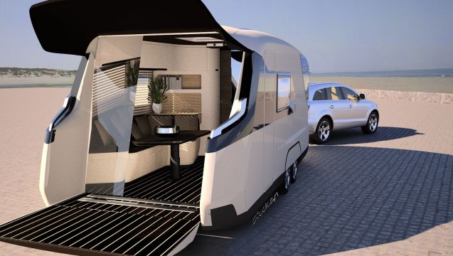 £500,000 for a caravan, are you mad? German manufacturer Knauss Tabbert thinks the cost of its Caravisio ‘caravan of the future’ concept – unveiled at this week’s Motorhome and Caravan Show in Birmingham - is entirely reasonable considering it features finger-print activated biometric security technology, an integral outdoor terrace, wine cellar and king-size double bed within its aerodynamically optimised 9x2.5m fibreglass shell. The reactive glass sliding rear doors double as a cinema screen. Something similar could be on sale in two years says the company but if you offered them half a mil now you could drive it away today (or after the show ends on Sunday).