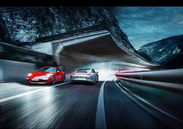 ‘Manufacturer commercial CGI reaching new levels of idiocy. I suppose the red car's reversing in this impossible image?’ complains EVO magazine photographer @evoDeanSmith.
