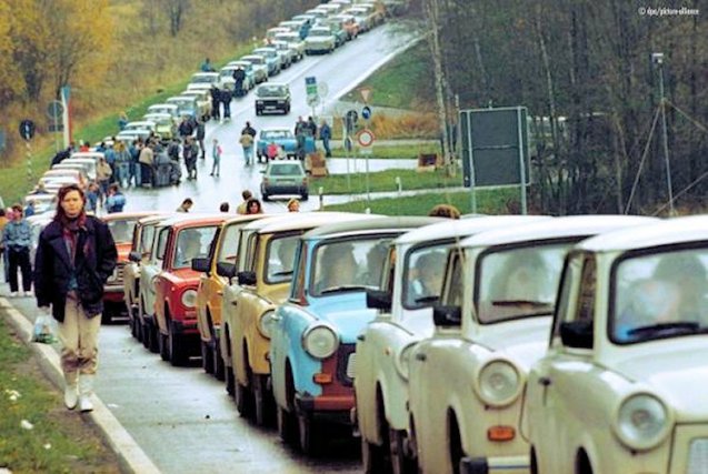 Twenty five years ago today: gaps start to open in the previous almost impregnable Iron Curtain - from Stettin (Sczcecin) in the Baltic to Trieste in the Adriatic - and immediately queues of Trabbies begin to form, many of them summarily abandoned on the other side. More later.