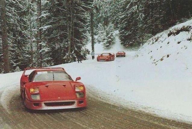 Random: priceless Ferraris in the snow, probably Col de Turini, south east France.