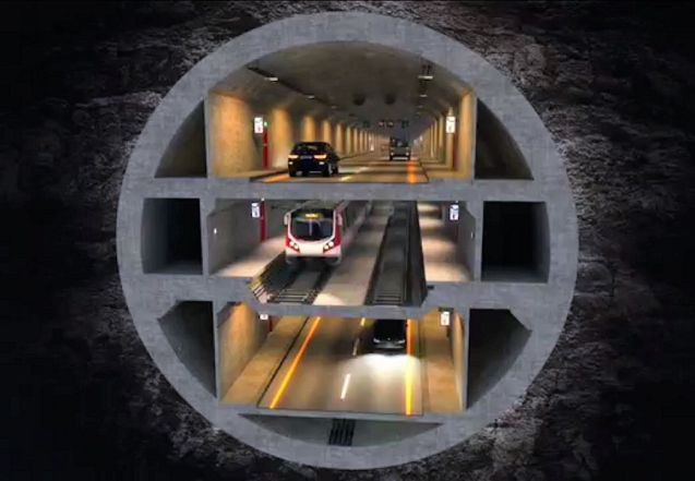 The world's first three decker tunnel will open in Istanbul in 2020. More later.