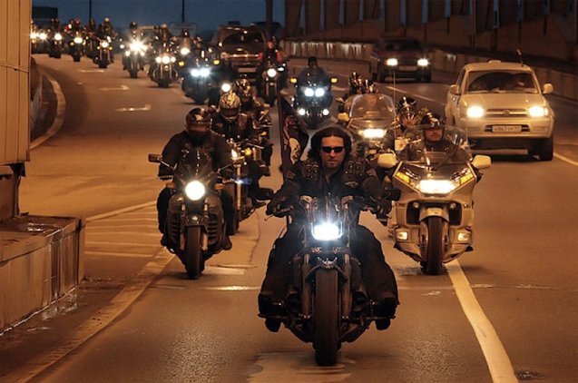 The Night Wolves led by "Ночные Волки (1)" by www.volganet.ru. Licensed under CC BY-SA 3.0 via Wikimedia Commons 