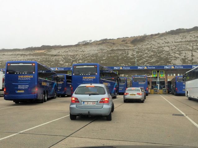 Check-in at Dover. Coach tour parties are exempt from new Exit Checks.