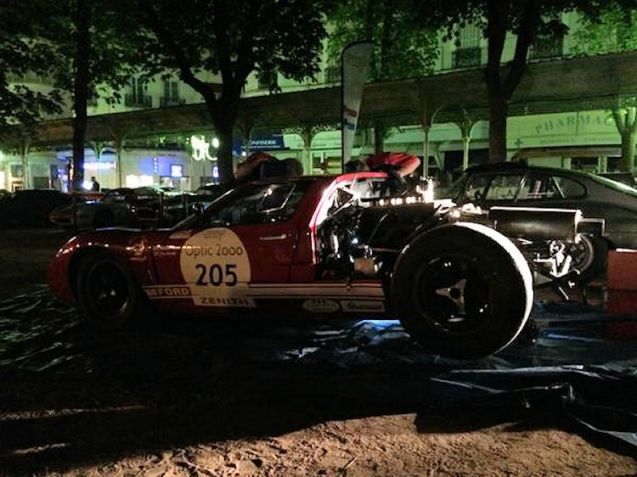 Richard Meins and Timothy Huxley 1966 Ford GT 40 under service in Vichy. Photo @TourAuto