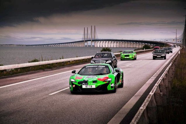 According to pan-Europe police federation TISPOL, a ’co-ordinated action’ saw Dutch police confiscate twelve driving licences and issue €30,000 in fines to Gumball3000 competitors and followers during this year’s event. However, it says there were no ‘significant traffic offences’ and that by paying on-the-spot fines most drivers were able to get their licences back straight away. The European leg of the high profile transatlantic rally took place between Stockholm and Amsterdam in the last week of May. Photo: competitors on the Oresund Link in Denmark, via Gumball3000 Facebook.