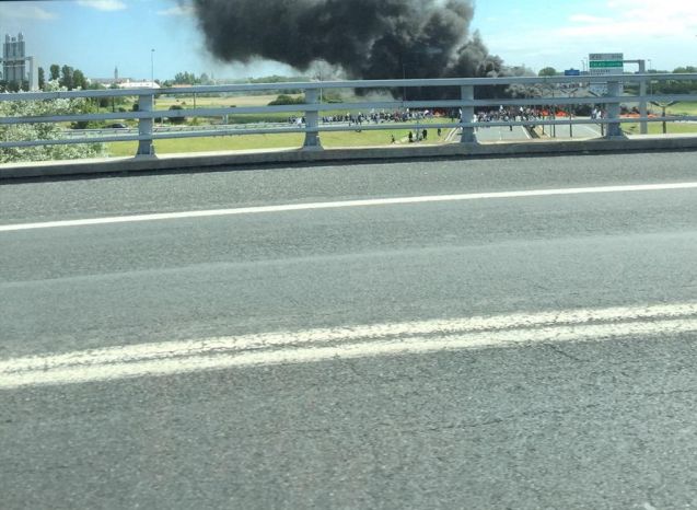 A16 Eurotunnel approach this morning. Photo Rachel Brunton, @RachBrunt