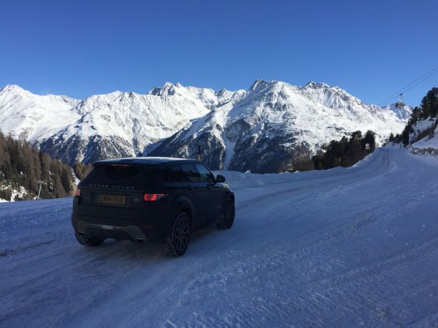 Our All-Season tyre shod Range Rover Evoque on the Otztal Glacier Road, Austria, February 2016